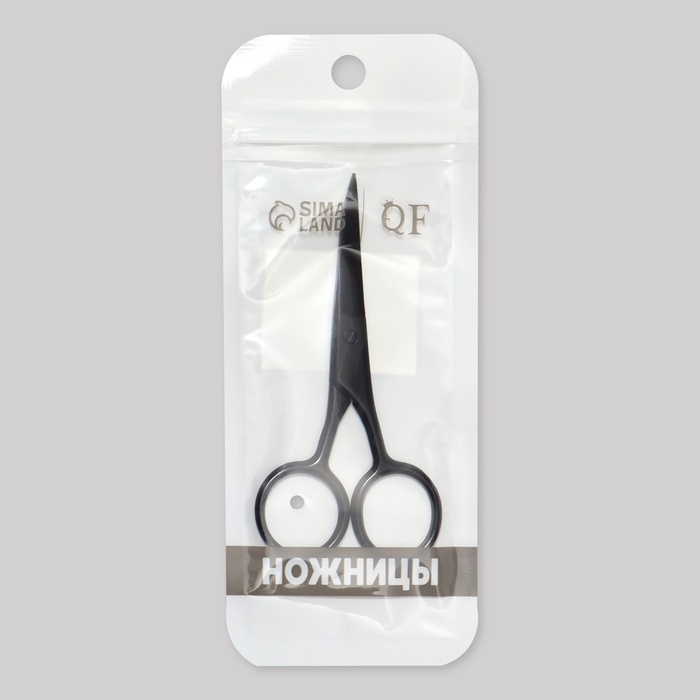 Ножницы маникюрные, широкие, загнутые, 10 см, цвет матовый чёрный Ножницы маникюрные, широкие, загнутые, 10 см, цвет матовый чёрный