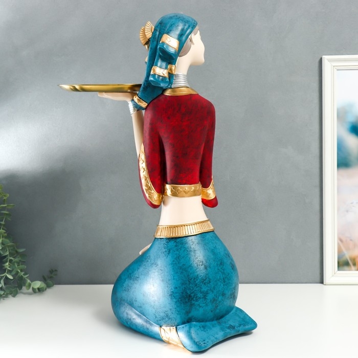 Сувенир полистоун подставка  Сувенир полистоун подставка "Девушка в африканском наряде" d=23 см 68х40,5х26 см