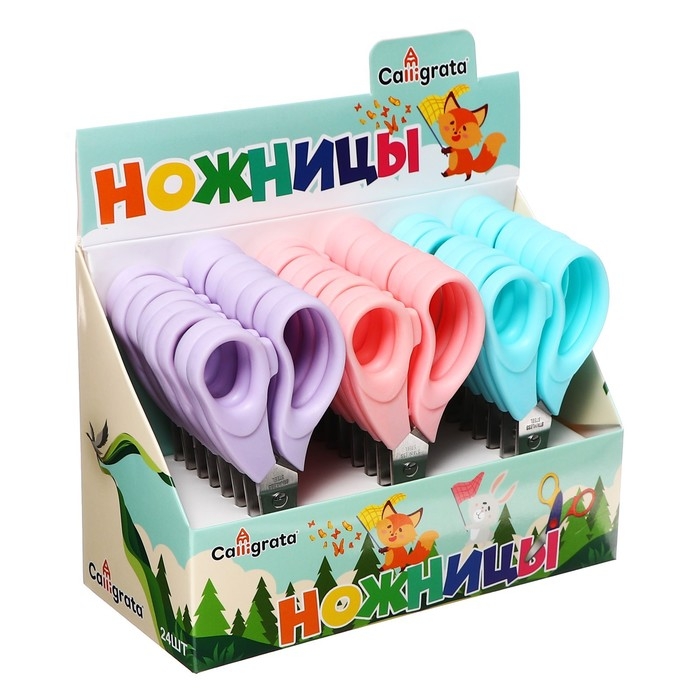 Ножницы 14 см, пластиковые ручки, в картонной коробке, корпус МИКС Ножницы 14 см, пластиковые ручки, в картонной коробке, корпус МИКС