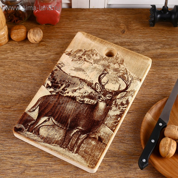 Доска из массива кедра «Олень», прямоугольная, 18 × 28 см Доска из массива кедра «Олень», прямоугольная, 18 × 28 см