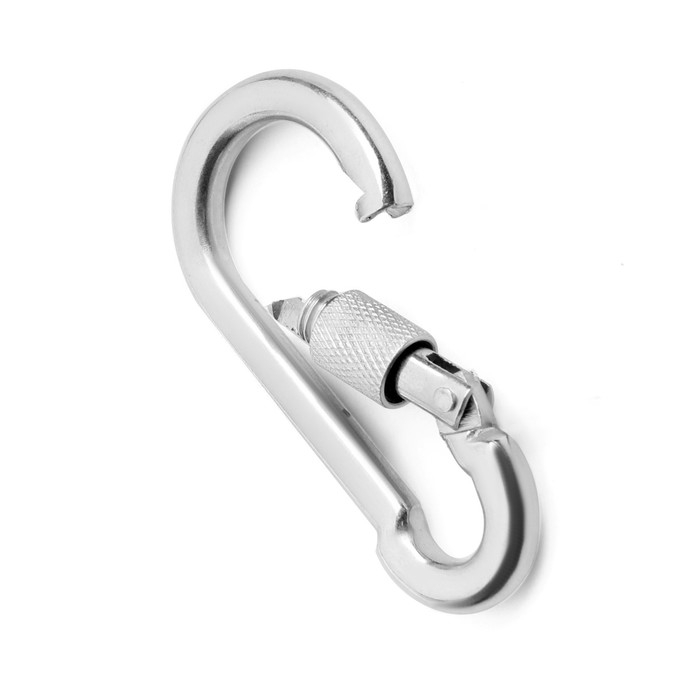 Карабин монтажный с фиксатором ТУНДРА krep, DIN5299D, 8х80 мм, оцинкованный, 1 шт. Карабин монтажный с фиксатором ТУНДРА krep, DIN5299D, 8х80 мм, оцинкованный, 1 шт.