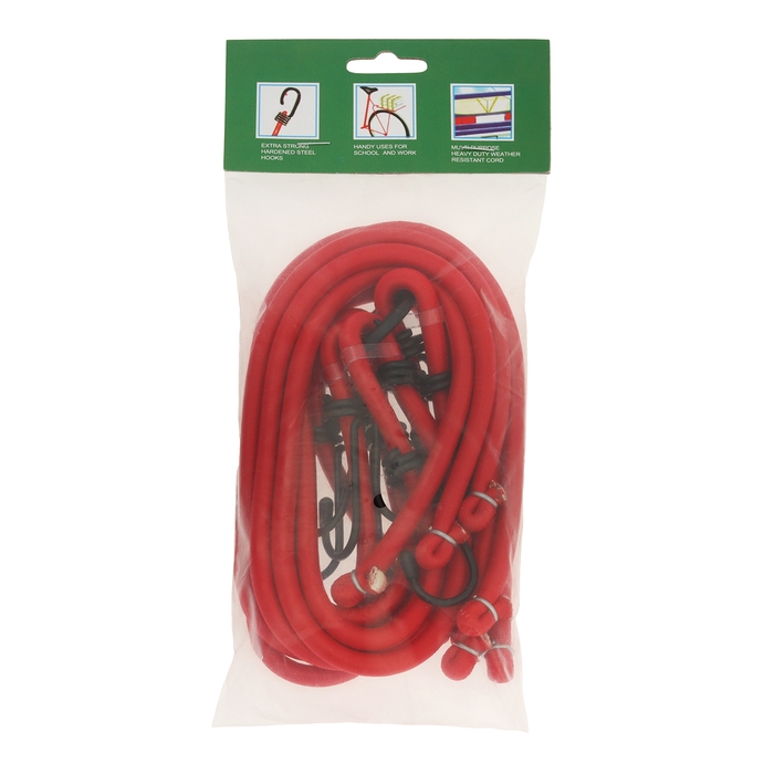 Резинка для крепления багажа  Резинка для крепления багажа "Паук" 100 см, d8 мм, металлические крючки, набор 4 шт