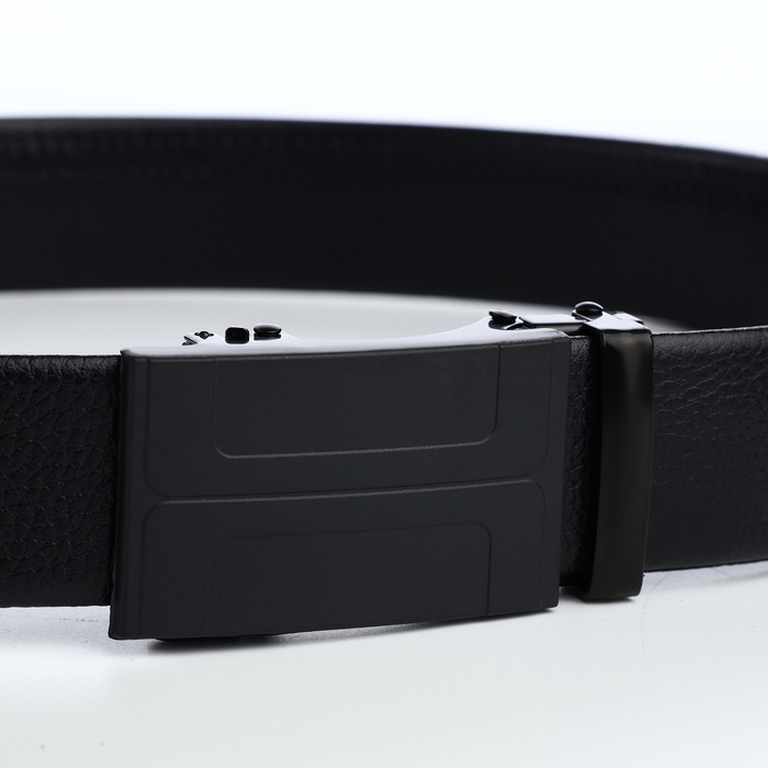 Ремень мужской, ширина 3,5 см, пряжка автомат, цвет чёрный