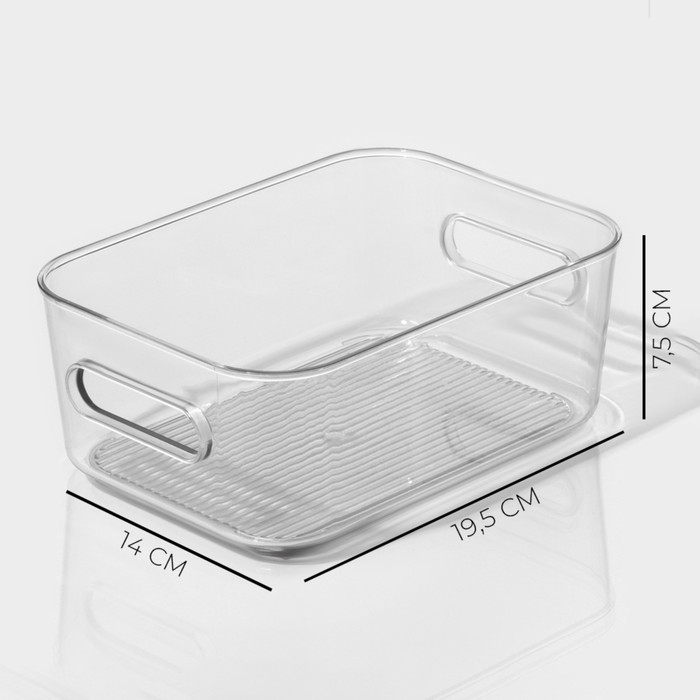 Контейнер для хранения LaDо́m, 19,5×14×7,5 см, цвет прозрачный Контейнер для хранения LaDо́m, 19,5×14×7,5 см, цвет прозрачный