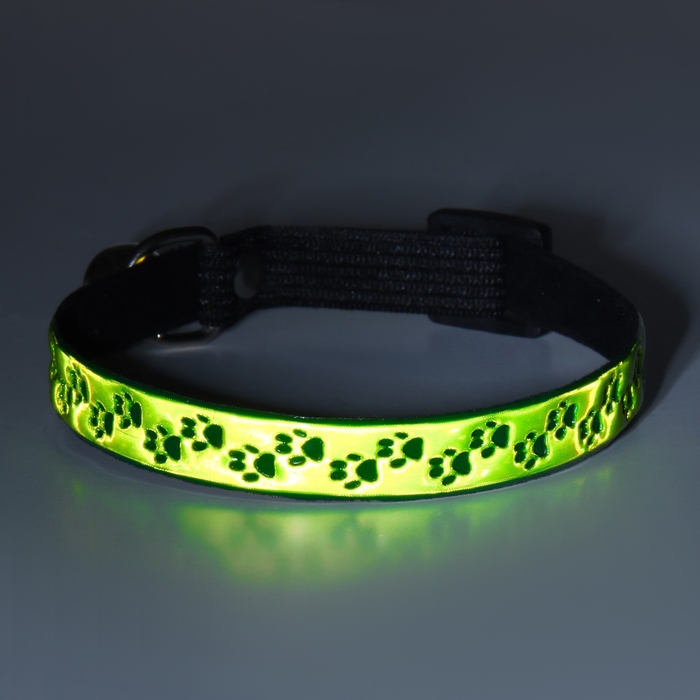 Ошейник светоотражающий Ошейник светоотражающий "Следы лапок", 29 х 1 см, микс цветов