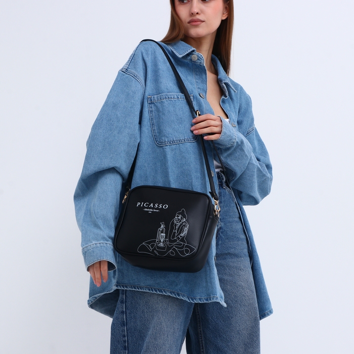 Сумка женская через плечо TEXTURA, маленького размера, цвет чёрный Сумка женская через плечо TEXTURA, маленького размера, цвет чёрный