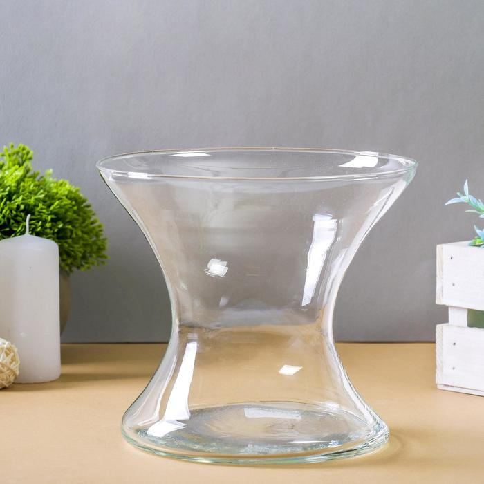 Ваза Ваза "Фролик" 15,5х18х18 см, 1,12л прозрачная