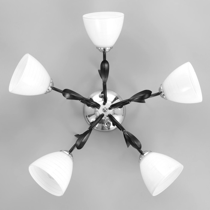 Люстра Люстра "Девин" 5хЕ27 40Вт черно-хромовый 55х55х30 см BayerLux