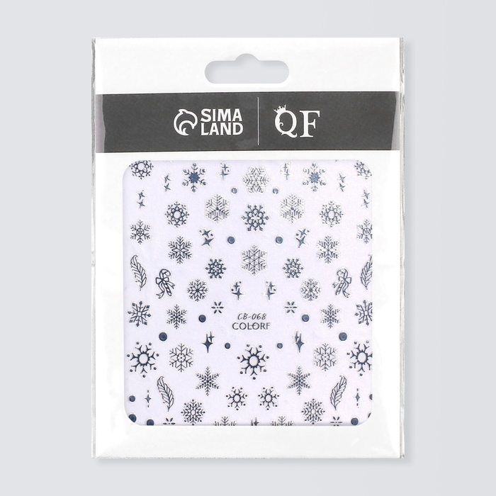 Новый год! Наклейки для ногтей «Снежинки», фольгированные, цвет серебристый Новый год! Наклейки для ногтей «Снежинки», фольгированные, цвет серебристый