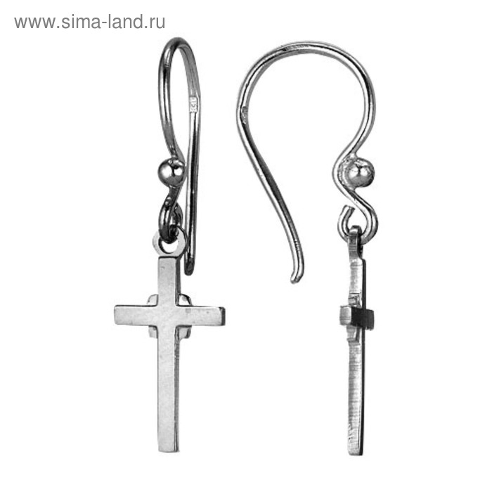 Серьги «Крестики», посеребрение с оксидированием Серьги «Крестики», посеребрение с оксидированием