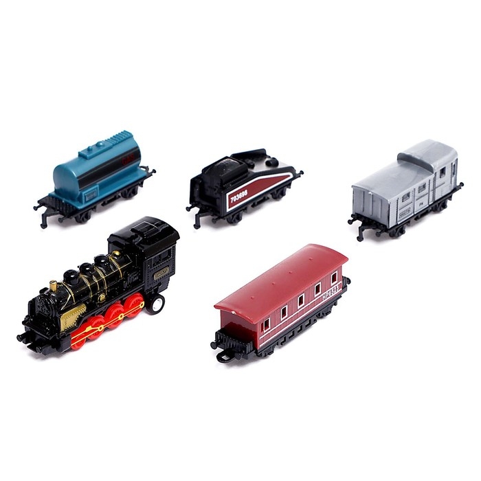 Поезд металлический «Классика», с 4 вагонами, инерция, МИКС Поезд металлический «Классика», с 4 вагонами, инерция, МИКС