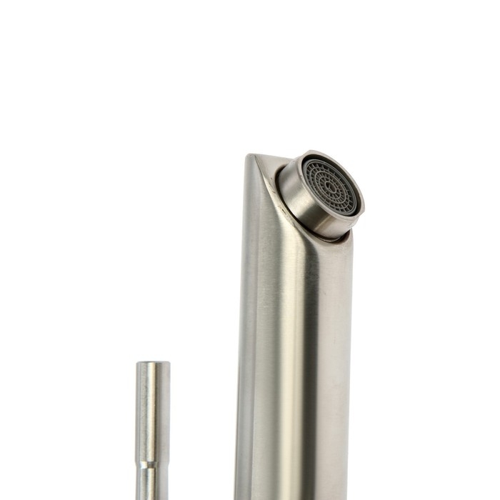 Смеситель для раковины ZEIN ZS 20103, картридж керамика 35 мм, нержавеющая сталь, сатин Смеситель для раковины ZEIN ZS 20103, картридж керамика 35 мм, нержавеющая сталь, сатин