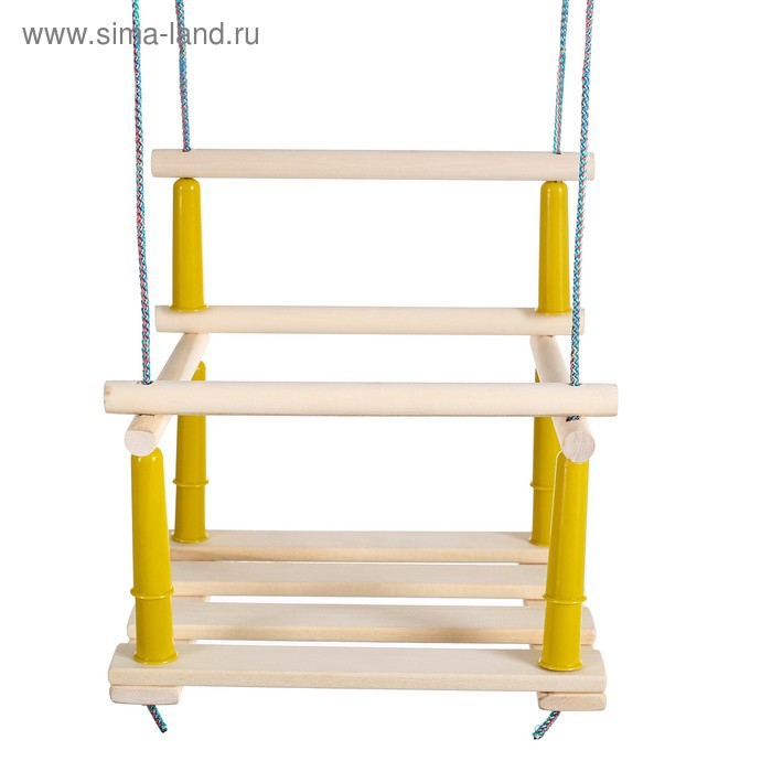 Качели подвесные, деревянные, сиденье 33×22см, МИКС Качели подвесные, деревянные, сиденье 33×22см, МИКС