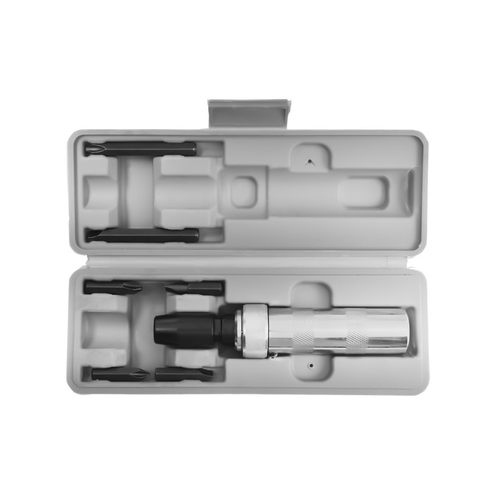 Отвертка ударно-поворотная ТУНДРА 1/2 Отвертка ударно-поворотная ТУНДРА 1/2", с битами 6 шт., металлическая рукоятка, кейс