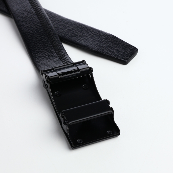 Ремень мужской, ширина 3,5 см, пряжка автомат, цвет чёрный