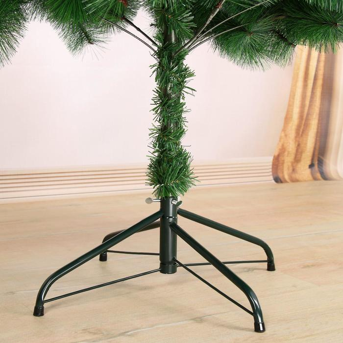 Кедр зеленый шишки 210 см, d нижнего яруса 110 см, d игл 10 см, 373 ветки, металл подставка Кедр зеленый шишки 210 см, d нижнего яруса 110 см, d игл 10 см, 373 ветки, металл подставка