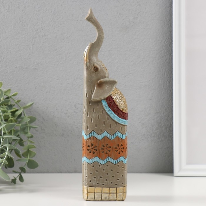 Сувенир полистоун Сувенир полистоун "Серый слон с хоботом вверх" 5,5х6х27 см