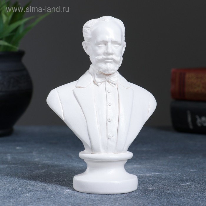 Бюст Чайковский 9,5х13,5х5см белый Бюст Чайковский 9,5х13,5х5см белый
