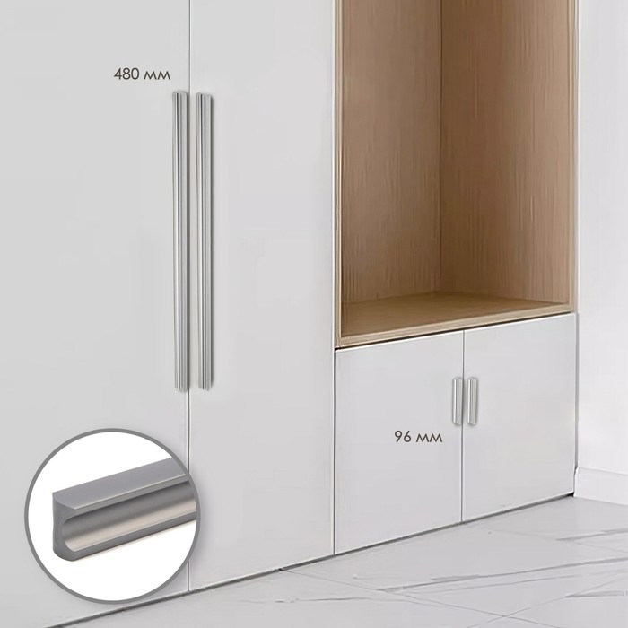 Ручка-скоба CAPPIO RSC022, алюминий, м/о 480 мм, цвет графит Ручка-скоба CAPPIO RSC022, алюминий, м/о 480 мм, цвет графит