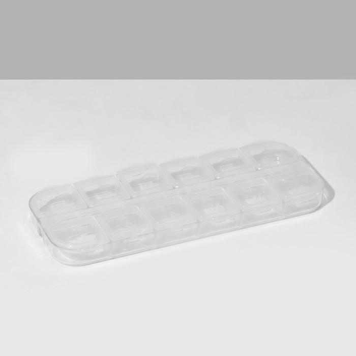 Подставка под украшения с футлярами 12 мест, 12,5&times;5&times;3 см, цвет прозрачный