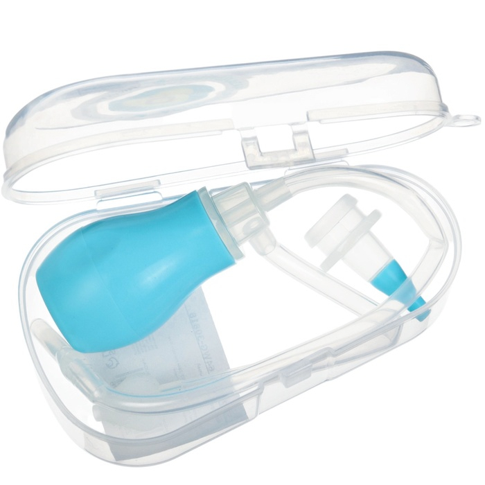 Детский назальный аспиратор с 2-мя сменными насадками, в контейнере, цвет голубой Детский назальный аспиратор с 2-мя сменными насадками, в контейнере, цвет голубой