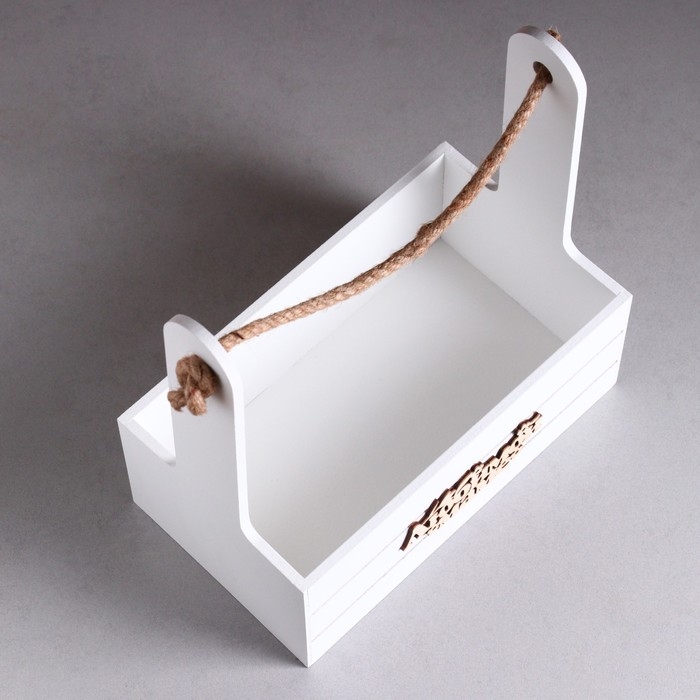 Ящик - кашпо деревянный 25х15х30  Ящик - кашпо деревянный 25х15х30 "Любимой Маме" Белый