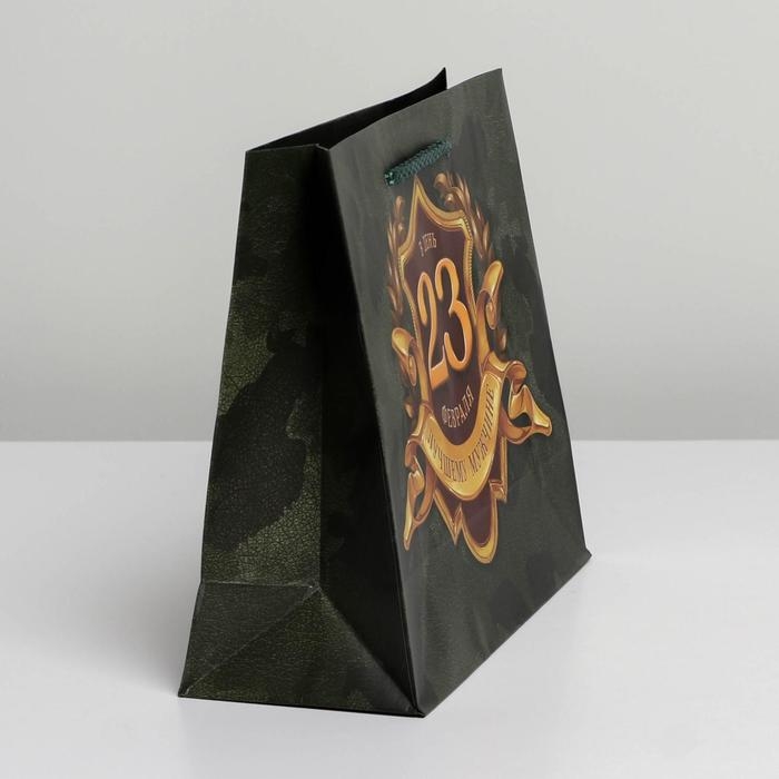 Пакет подарочный ламинированный горизонтальный, упаковка, «С 23 февраля», MS 23 х 18 х 8 см Пакет подарочный ламинированный горизонтальный, упаковка, «С 23 февраля», MS 23 х 18 х 8 см