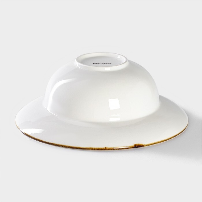 Тарелка фарфоровая для пасты Magistro «Церера», 400 мл, d=19,5 см, цвет голубой Тарелка фарфоровая для пасты Magistro «Церера», 400 мл, d=19,5 см, цвет голубой