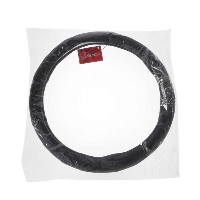 Оплётка TORSO, натуральная кожа, размер 38 см, черный Оплётка TORSO, натуральная кожа, размер 38 см, черный