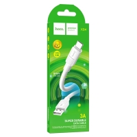 Кабель Hoco X84, Type-C - USB, 3 А, 1 м, передача данных, ПВХ, белый