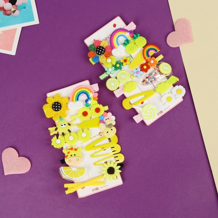 Набор для волос  Набор для волос "Маленькие радости" (14 шт) семицветик, жёлтый