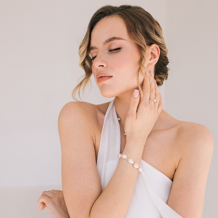 Браслет жемчуг «Барокко», бусины, цвет белый в золоте, L=18 см Браслет жемчуг «Барокко», бусины, цвет белый в золоте, L=18 см