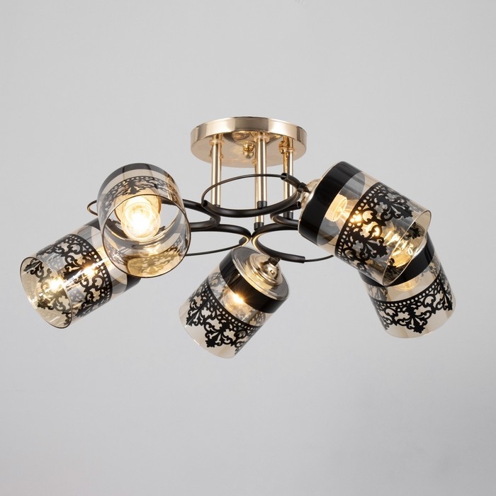 Люстра Люстра "Рейна" 5хЕ27 40Вт черный 60х60х27 см BayerLux