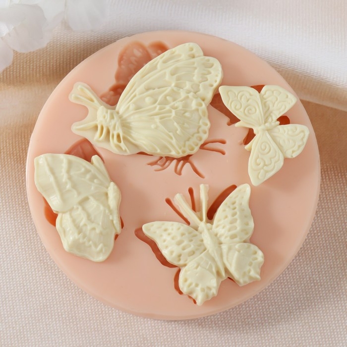 Молд силикон Молд силикон "Четыре бабочки" 3,5х3,7х0,5 3,5х2,3х0,5 5,3х3,4х0,5 3,9х2,4х0,5 см