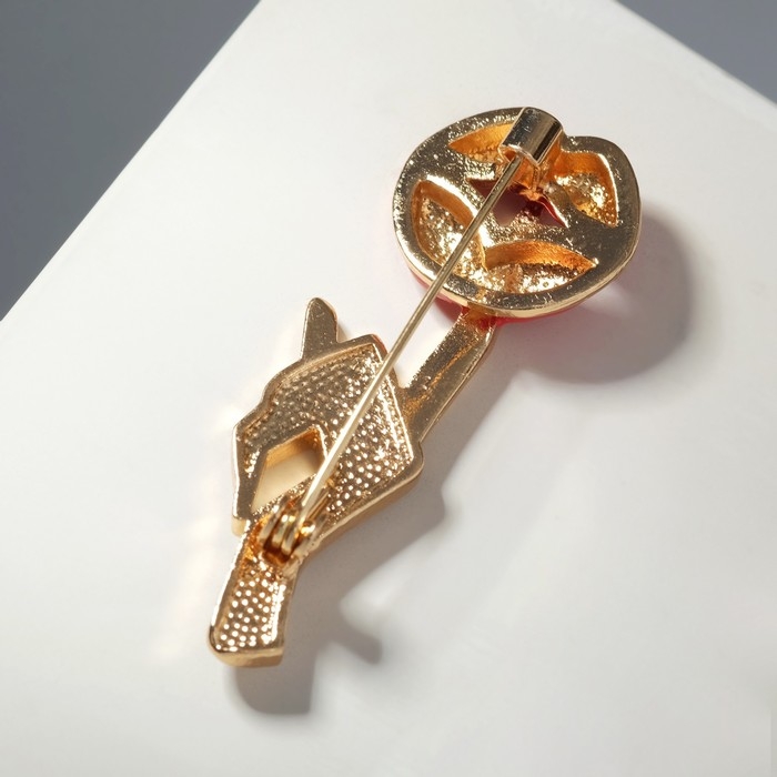 Брошь Брошь "Жест", цвет красно-белый в золоте