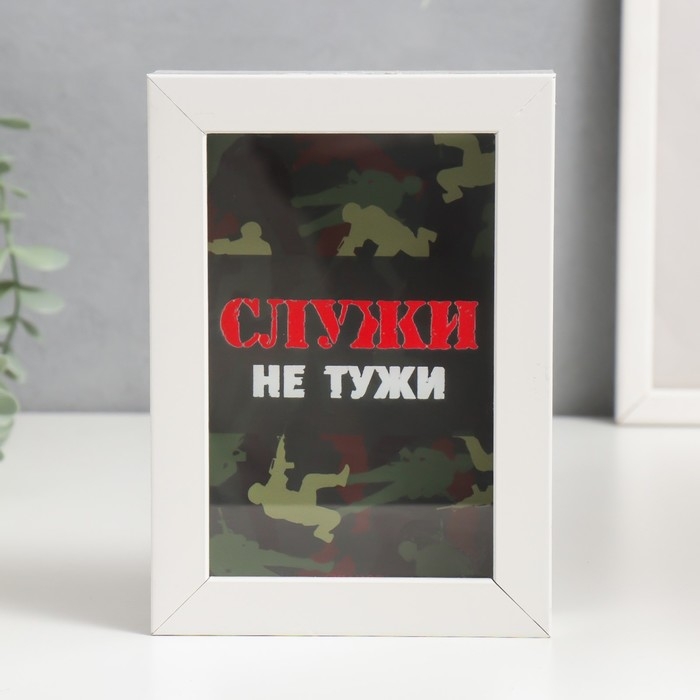 Копилка интерьерная пластик Копилка интерьерная пластик "Служи не тужи" 17х12х3,8 см