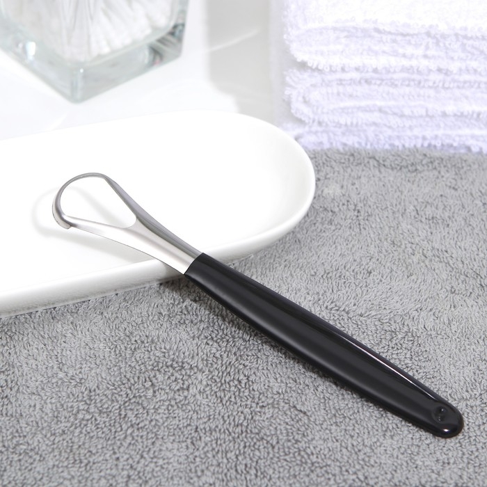 Скребок для чистки языка, чёрный Скребок для чистки языка, чёрный