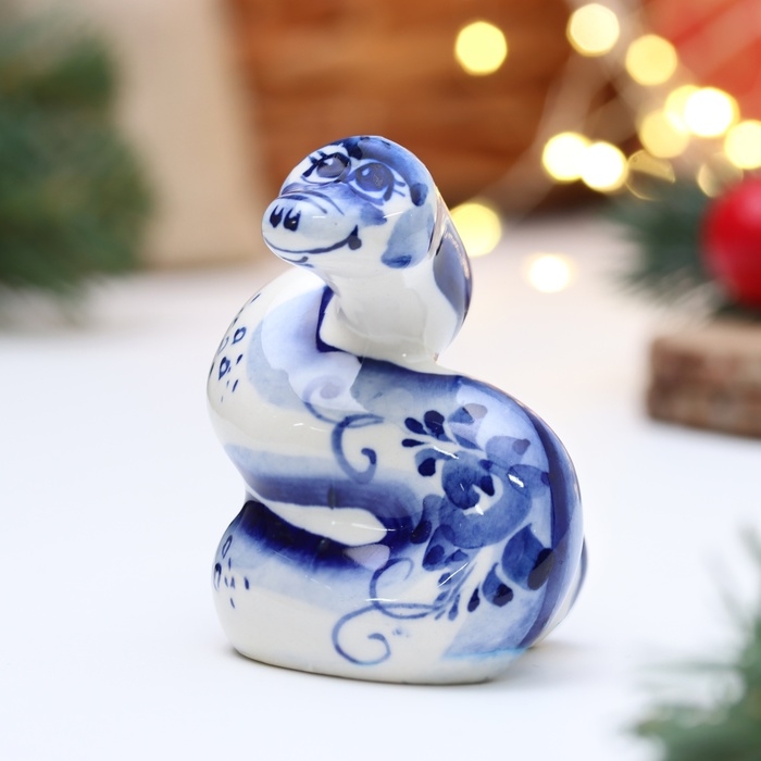 Новый год. Сувенир символ года Новый год. Сувенир символ года "Змея Грин", гжель