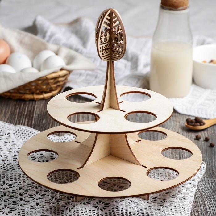 Подставка для яиц пасхальная, 2-х ярусная, 12 ячеек, 23,5×23,5×20 см Подставка для яиц пасхальная, 2-х ярусная, 12 ячеек, 23,5×23,5×20 см