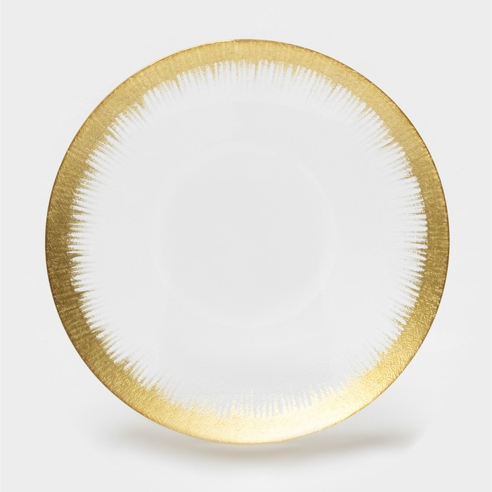 Тарелка стеклянная «Бурлеск», d=27 см, цвет золотой Тарелка стеклянная «Бурлеск», d=27 см, цвет золотой