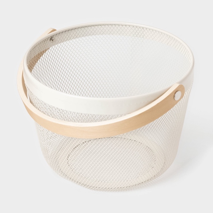 Корзинка универсальная круглая LaDо́m, 26×26×18 см, цвет белый Корзинка универсальная круглая LaDо́m, 26×26×18 см, цвет белый