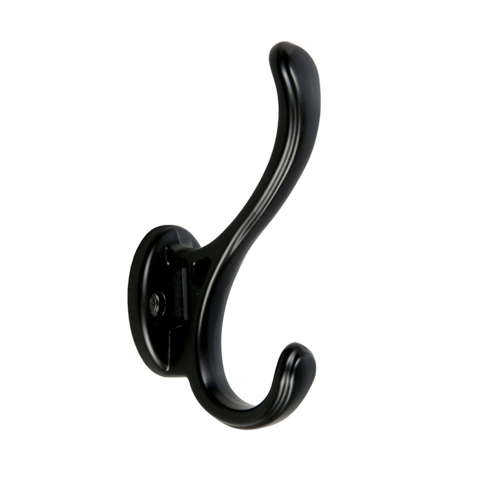 Крючок мебельный CAPPIO WAVE, двухрожковый, черный Крючок мебельный CAPPIO WAVE, двухрожковый, черный