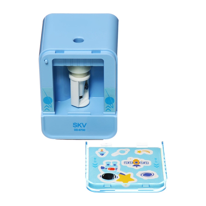 Точилка электрическая (батарейки в комплект не входят). работает от 2-х AA батареек Синий Точилка электрическая (батарейки в комплект не входят). работает от 2-х AA батареек Синий