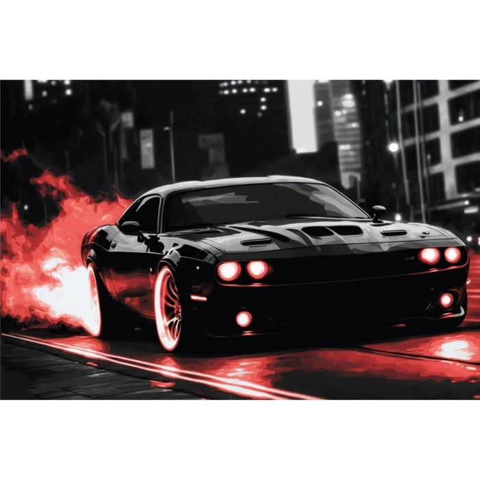 Картина по номерам с подрамником и гирляндой «Машина», 20 х 30 см Картина по номерам с подрамником и гирляндой «Машина», 20 х 30 см