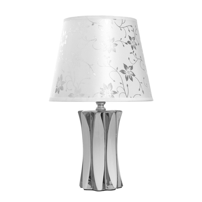Настольная лампа Настольная лампа "Сабина" Е14 40Вт бело-серебристый 20х20х34см