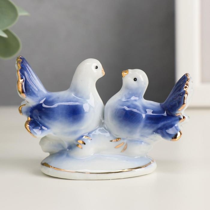 Сувенир под фарфор Сувенир под фарфор "2 голубка" синие 5,5х8 см