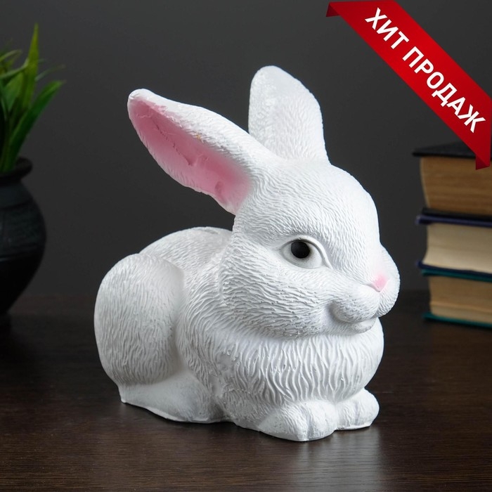 Копилка Копилка "Зайчик" белый, 18х11х15см