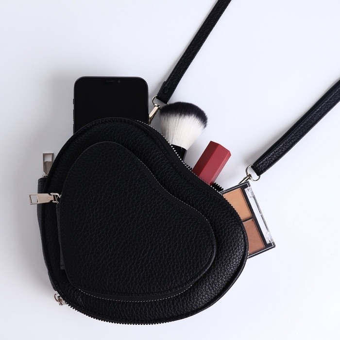 Сумка женская кросс-боди на молнии, цвет чёрный Сумка женская кросс-боди на молнии, цвет чёрный