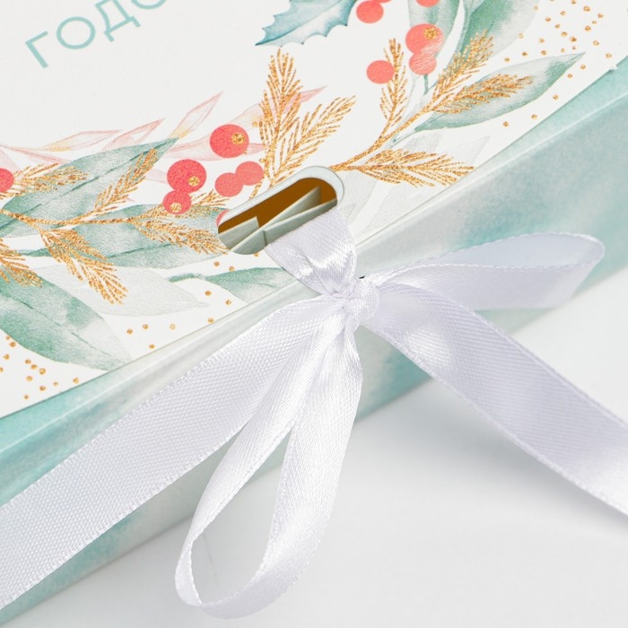 Коробка подарочная новогодняя складная «Новогодний венок», 16.5 х 12.5 х 5 см, Новый год Коробка подарочная новогодняя складная «Новогодний венок», 16.5 х 12.5 х 5 см, Новый год