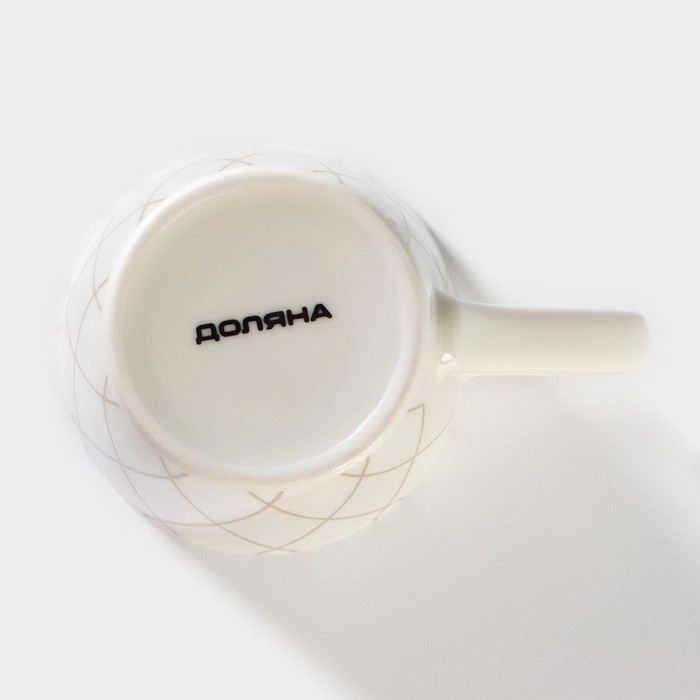 Кружка фарфоровая Доляна «Золотая нить», 320 мл, цвет белый Кружка фарфоровая Доляна «Золотая нить», 320 мл, цвет белый